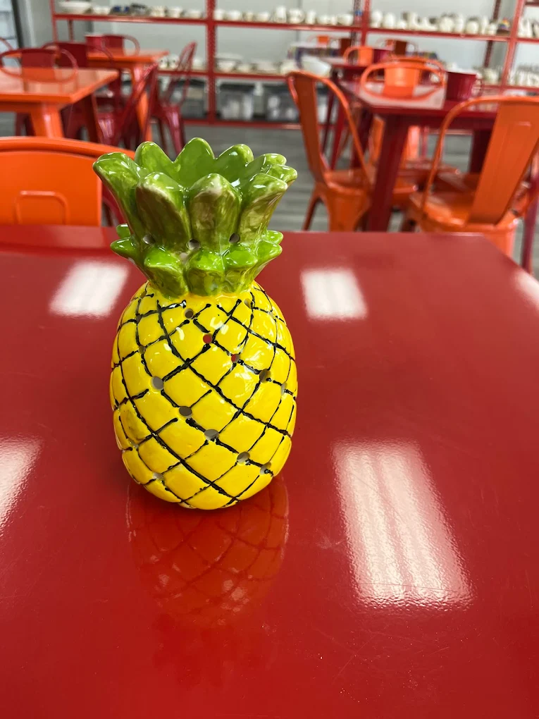 Finished pineapple pottery Pottery Painting Studio Fayetteville Georgia