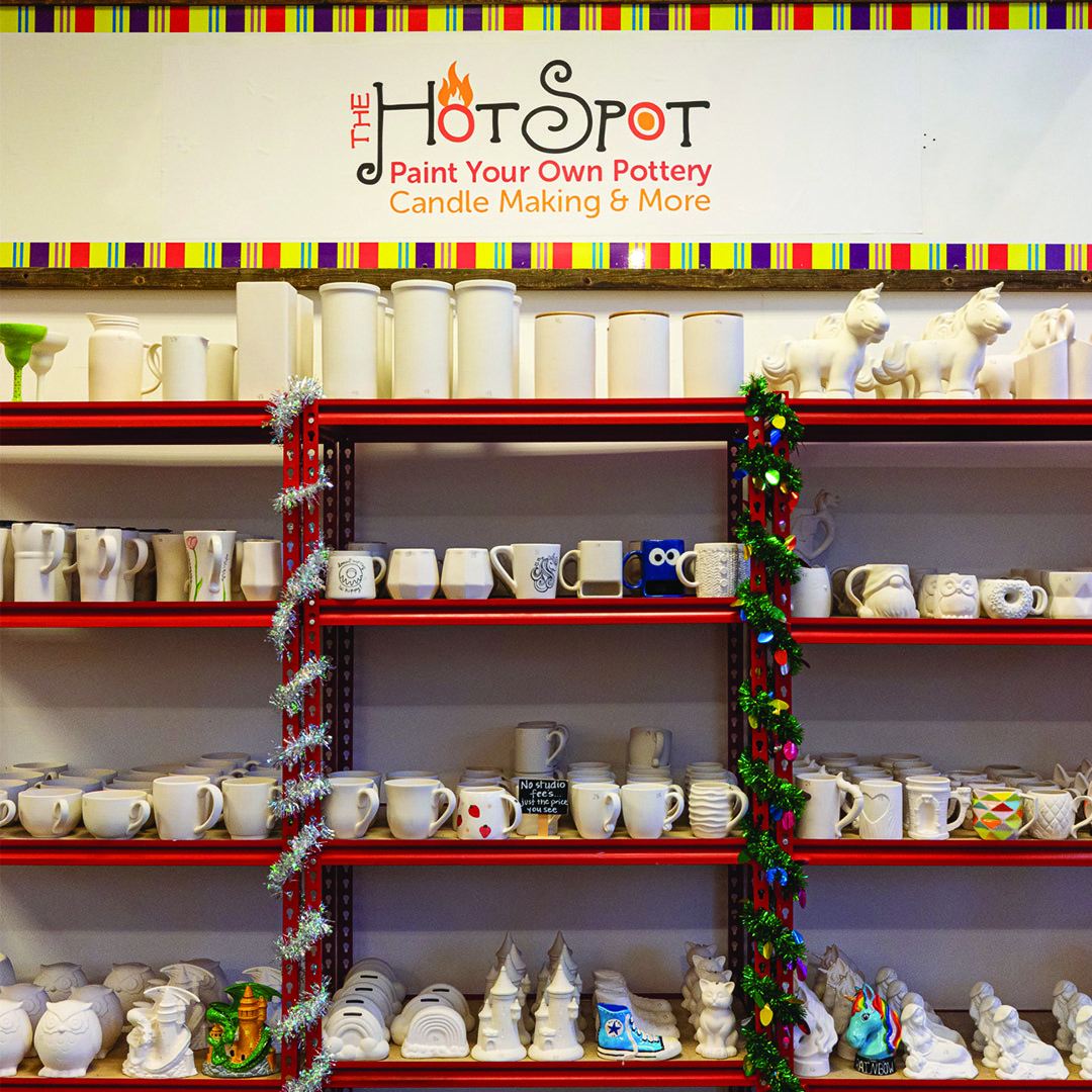 Artistic pottery creations at The Hot Spot Pottery Art Franchise Opportunity